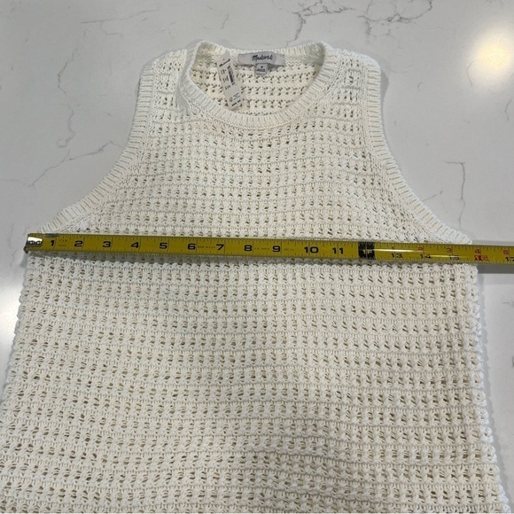 NWT Madewell Cream Crocheted Lightweight Cotton Sweater Tank Medium - Picture 8 of 12